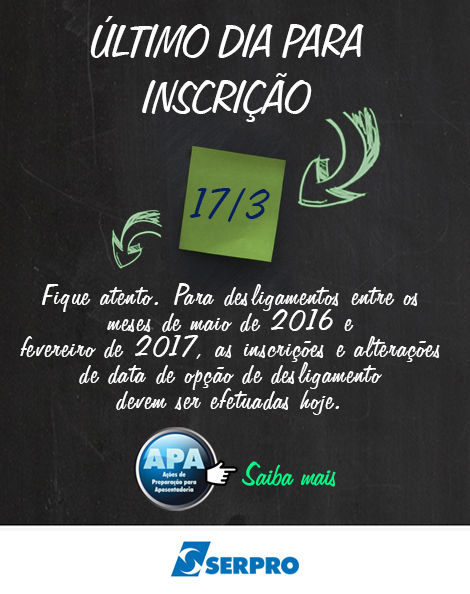 APA 2016 - inscrições último dia